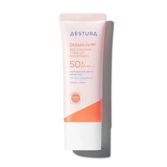 [aestura] Derma UV365 Red Calming Tone - Up Sunscreen 40ml - KuteSkin
