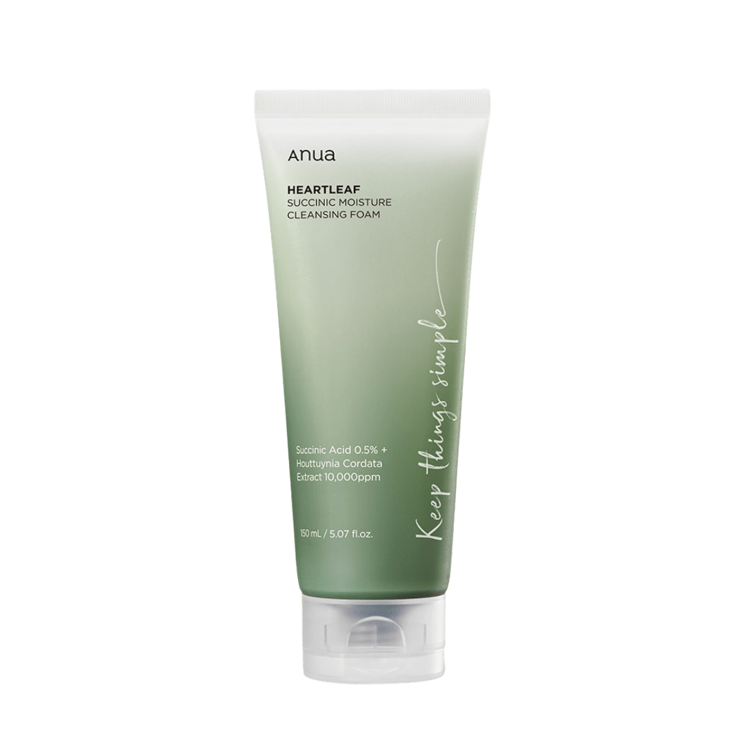[Anua] HEARTLEAF SUCCINIC MOISTURE CLEANSING FOAM 150ml - KuteSkin