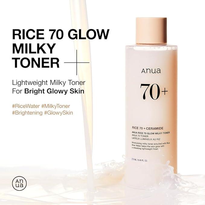 [Anua] RICE 70 GLOW MILKY TONER 250ml - KuteSkin