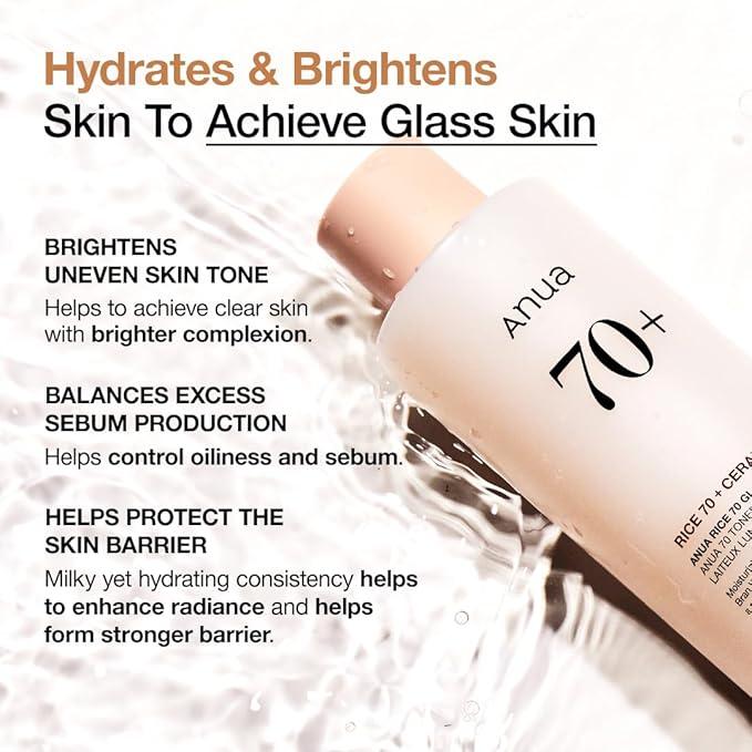 [Anua] RICE 70 GLOW MILKY TONER 250ml - KuteSkin