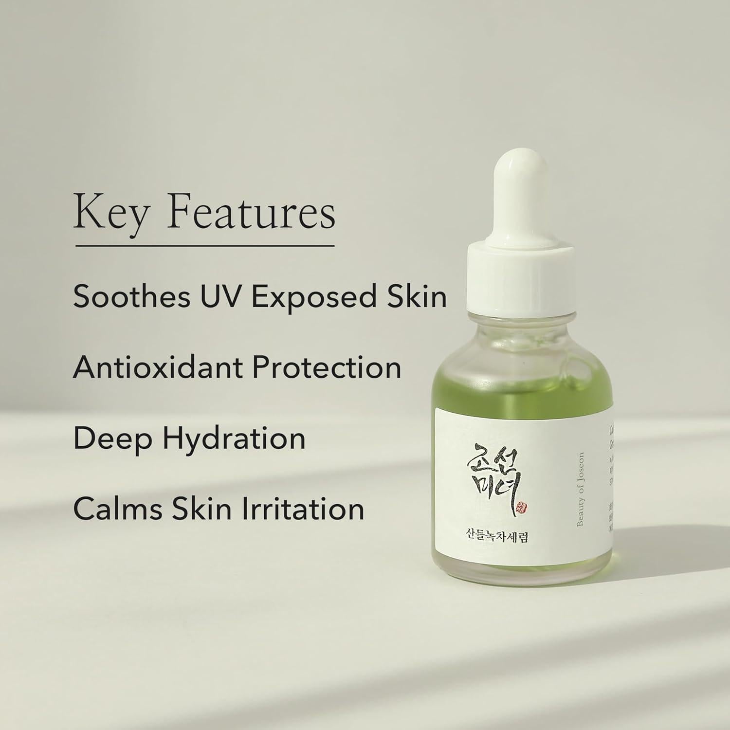 [BeautyOfJoseon] Calming Serum : Green tea + Panthenol 30ml - KuteSkin