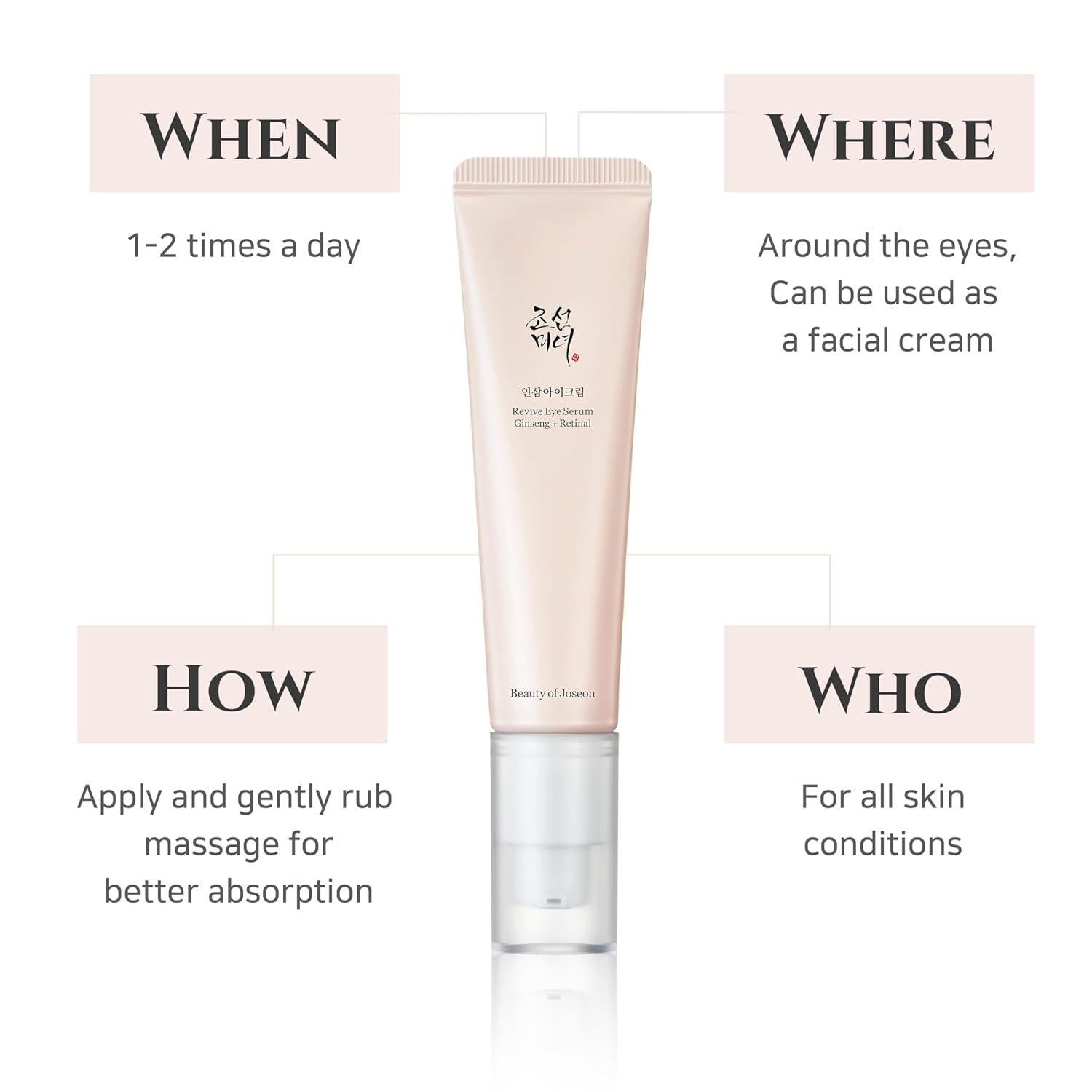 [BeautyOfJoseon] Revive Eye Serum : Ginseng + Retinal 30ml - KuteSkin
